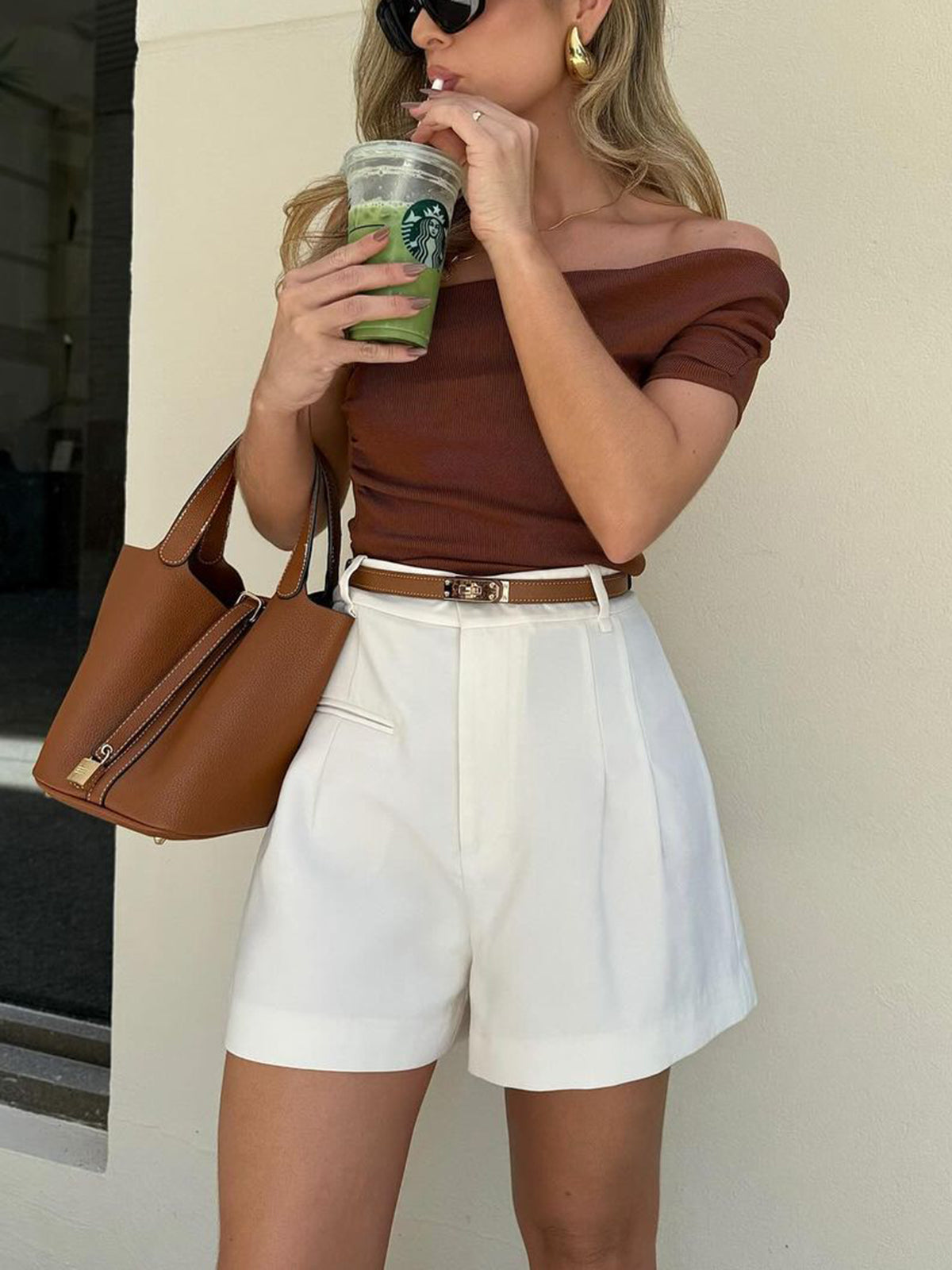 Korte Broek met Hoge Taille voor Dames - Regular Fit Zomerbroek