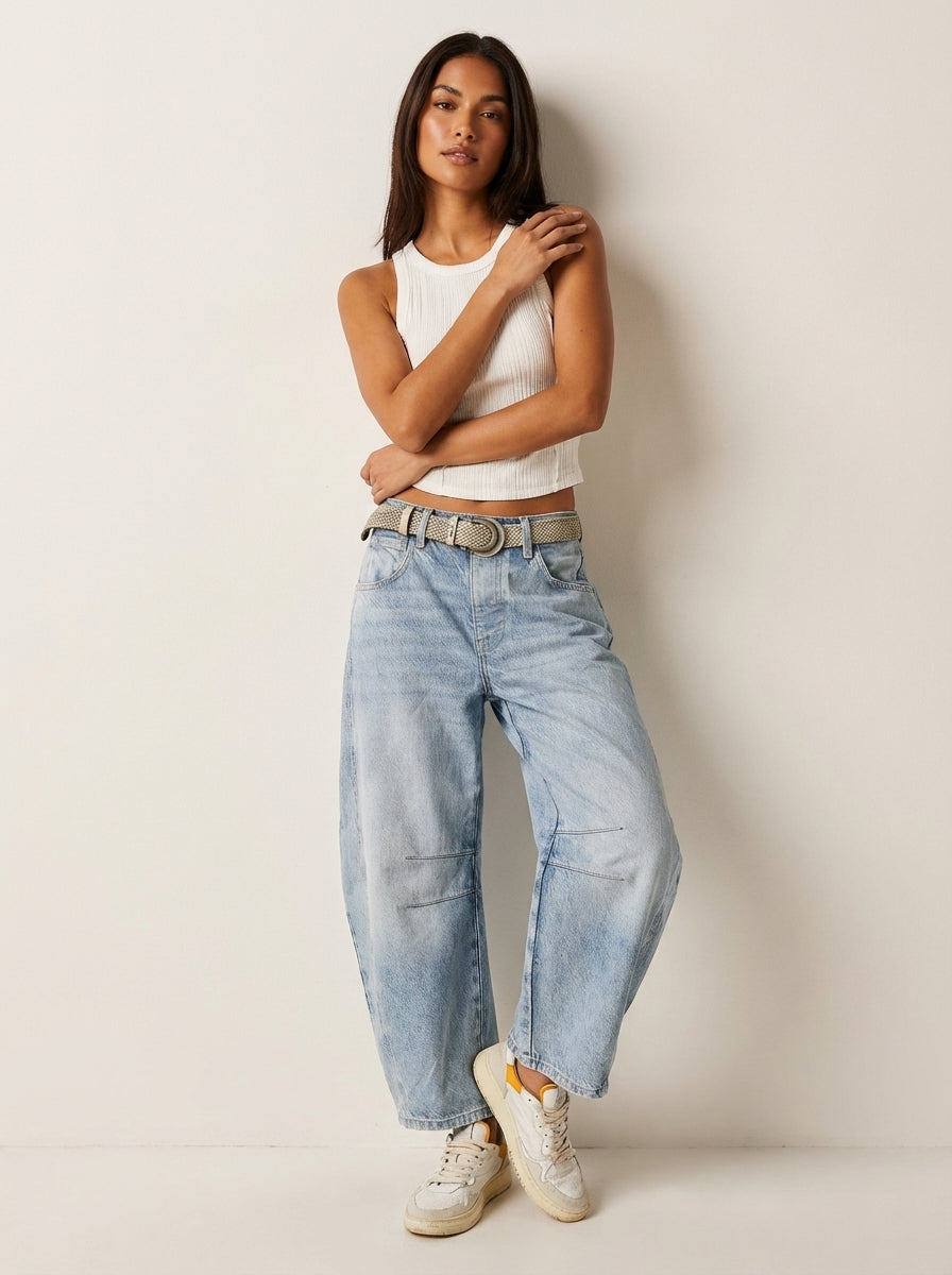 Baggy dames jeans met relaxte pasvorm