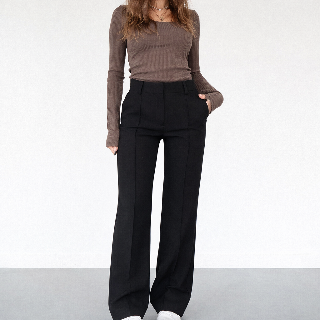 High-Waist Pantalon Met Rechte Pijpen