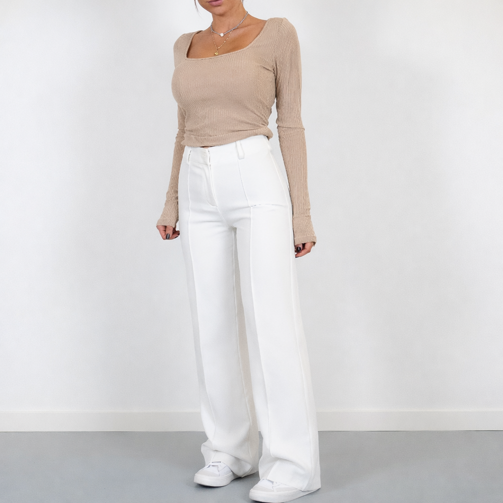 High-Waist Pantalon Met Rechte Pijpen