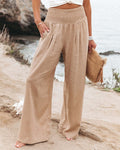 Comfortabele Broek met Hoge Taille - Licht, Ademend met Wijde Pijpen