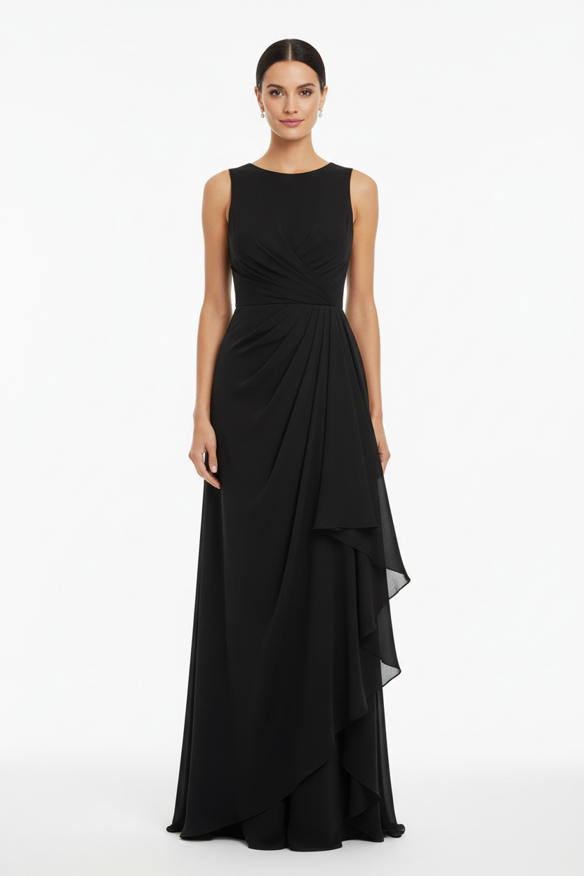 Elegante zwarte jurk studio shot